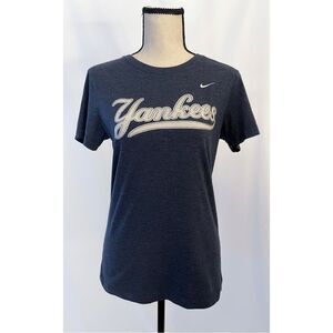 MLB Nike NY Yankees T Shirt | Bleach Effect Logo Short Sleeve Tee